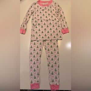 Girls Pink Christmas Tree Pajama Set-Stitchy Fish 3T! Like new!